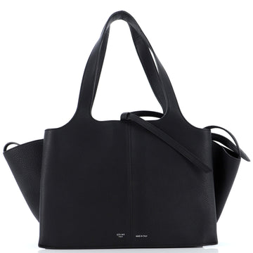 Celine Tri-Fold Shoulder Bag Grained Calfskin Small