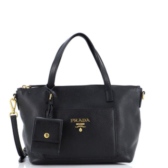 Prada Front Pocket Shopping Tote Vitello Daino Mini