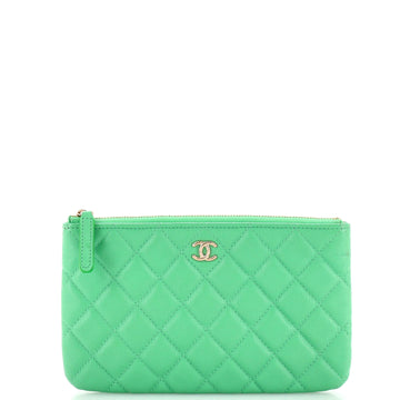 Chanel Classic O Case Pouch Quilted Caviar Small