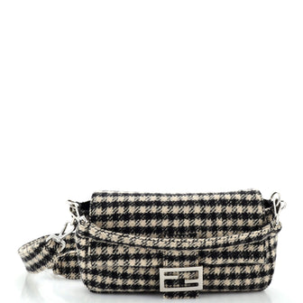 Fendi Baguette NM Bag Houndstooth Wool Medium