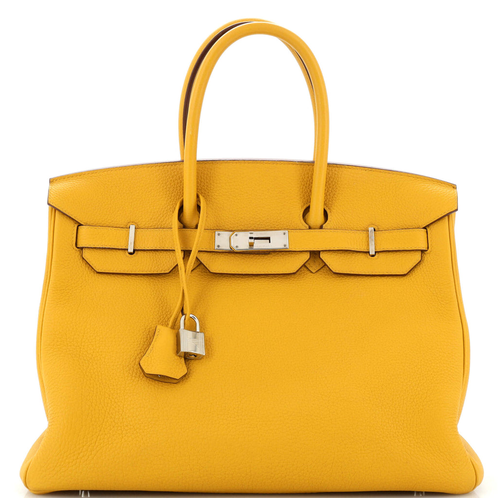 Birkin Handbag Jaune Ambre Togo with Palladium ...