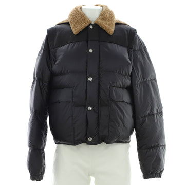 Prada Men's Convertible Puffer Vest Jacket Quilted Nylon with Leather and Shearling with Down