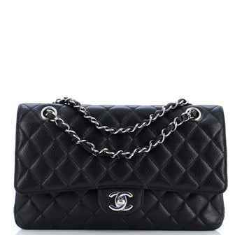 Chanel Classic Double Flap Bag Quilted Caviar Medium