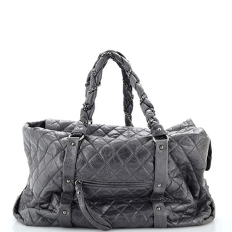 Chanel Lady Braid Shopping Tote Quilted Distressed Lambskin XL