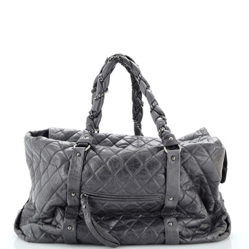 Chanel Lady Braid Shopping Tote Quilted Distressed Lambskin XL