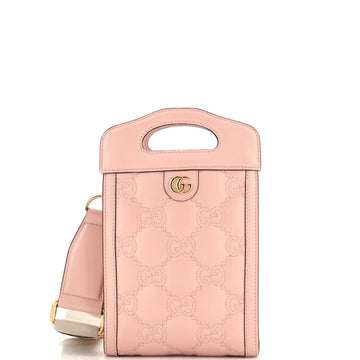 Gucci Top Handle Crossbody Bag GG Embossed Matelasse Leather Mini
