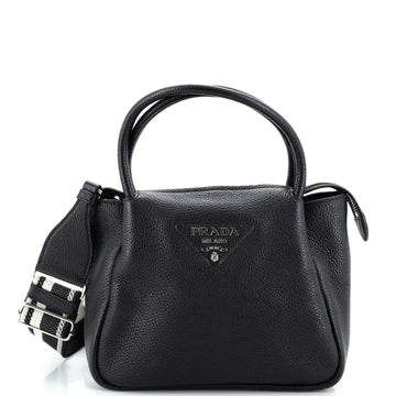 Prada Flou Zipped Top Handle Bag Vitello Daino Small