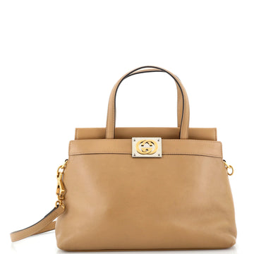 Gucci Linea Matisse Interlocking G Top Handle Tote Leather Small