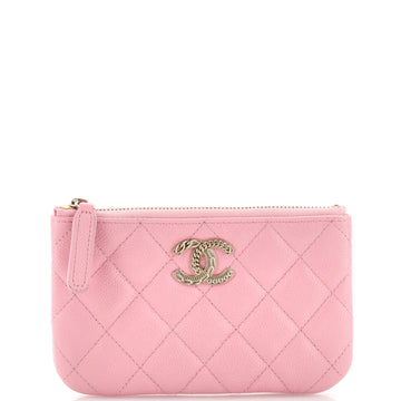 Chanel Chain CC O Case Pouch Quilted Caviar Mini