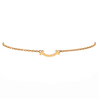 Tiffany & Co. T Smile Chain Bracelet 18K Rose Gold Mini