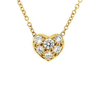 Tiffany & Co. Heart Pendant Necklace 18K Yellow Gold with Diamonds