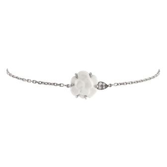 Chanel Camellia Sculpte Bracelet 18K White Gold with Agate and Diamonds