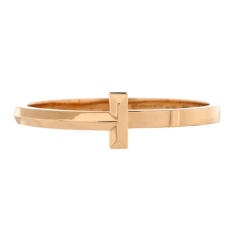 Tiffany & Co. T1 Hinged Bangle Bracelet 18K Rose Gold Wide