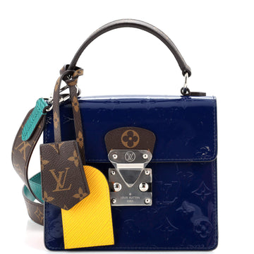 Louis Vuitton Spring Street NM Handbag Monogram Vernis with Monogram Canvas and Epi Leather
