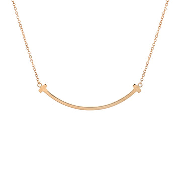Tiffany & Co. T Smile Pendant Necklace 18K Rose Gold Small