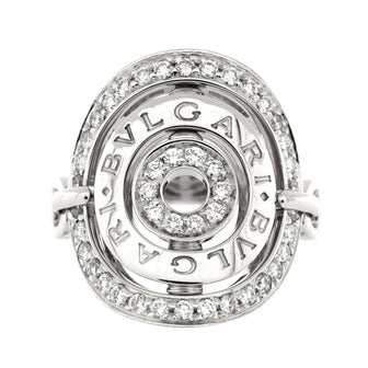 Bvlgari Astrale Cerchi Shield Ring 18K White Gold with Diamonds