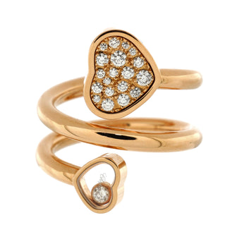 Chopard Happy Hearts Twist Ring 18K Rose Gold and Diamonds with 1 Floating Diamond