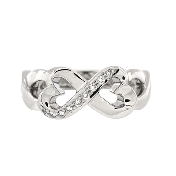 Tiffany & Co. Paloma Picasso Double Loving Heart Ring 18K White Gold with Diamonds