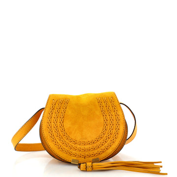 Chloe Marcie Crossbody Bag Whipstitch Suede Small
