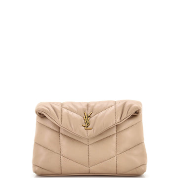 Saint Laurent LouLou Puffer Clutch Leather Small