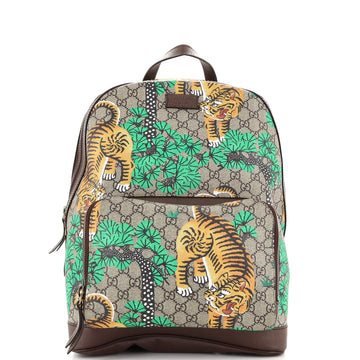 Gucci Zip Pocket Backpack Bengal Print GG Coated Canvas Medium