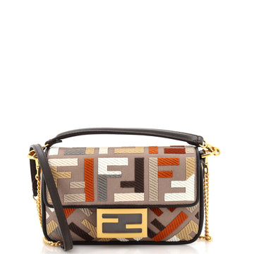 Fendi Baguette NM Bag Zucca Embroidered Canvas Mini
