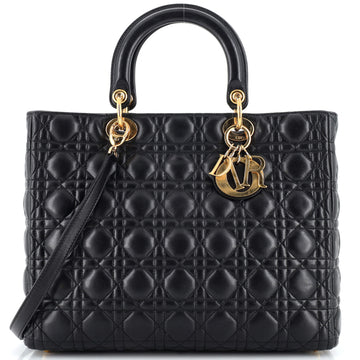 Christian Dior Lady Dior Bag Cannage Quilt Lambskin Large