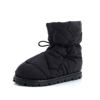Prada Women's Padded Snow Boots Quilted Nylon
