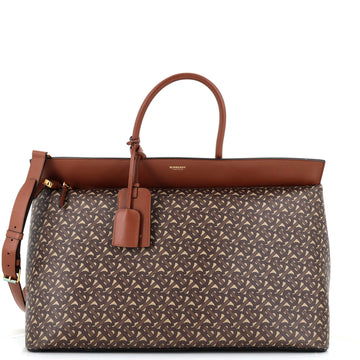 Burberry Society Top Handle Bag Monogram E-Canvas XL