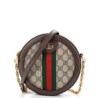 Gucci Ophidia Round Shoulder Bag GG Coated Canvas Mini