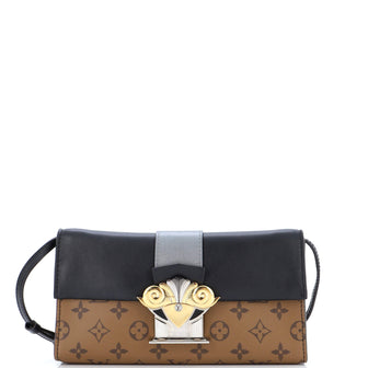 Louis Vuitton Column Clutch Reverse Monogram Canvas with Calfskin