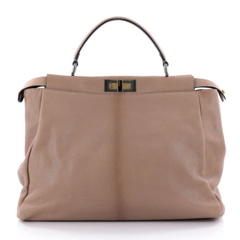 Fendi Peekaboo Handbag Leather with Python Interior brown 2518805