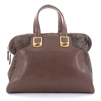 Fendi Chameleon Convertible Satchel Leather and Calf brown 2518809