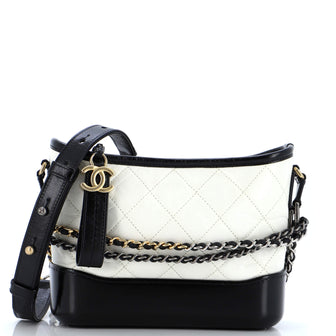 Chanel Bicolor Gabrielle Hobo Quilted Aged Calfskin Small