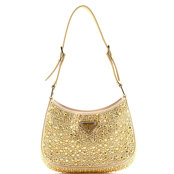 Prada Cleo Shoulder Bag Crystal Embellished Satin Small