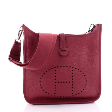 Hermes Evelyne Crossbody Gen III Clemence PM Red 2519314