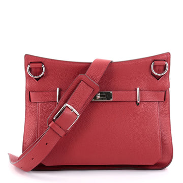 Hermes Jypsiere Handbag Clemence 34 Red 2519315