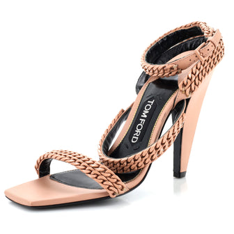 Tom Ford Women's Chain Strappy Heeled Sandals Leather