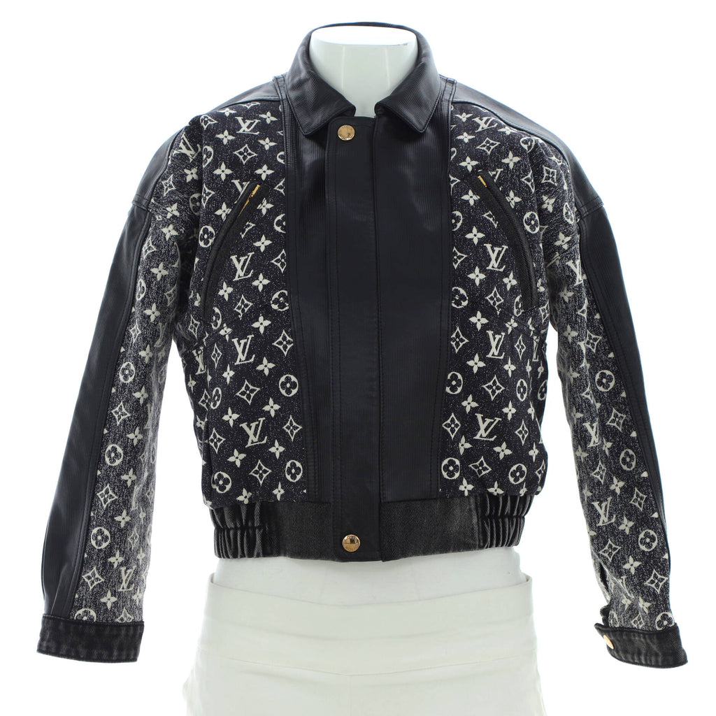 Louis Vuitton Women's Bomber Jacket Monogram Jacquard Denim with