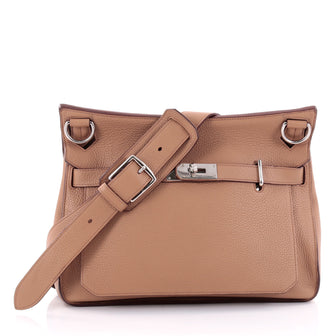 Hermes Jypsiere Handbag Clemence 34 Brown 2519502