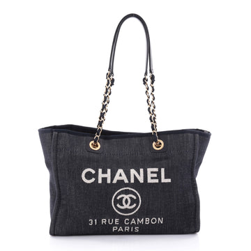 Chanel Deauville Chain Tote Denim Small Blue 2519503