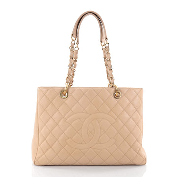 Chanel Grand Shopping Tote Quilted Caviar Neutral 2519504