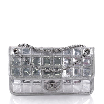 Chanel Ice Cube Flap Bag Quilted Vinyl Silver 2519601