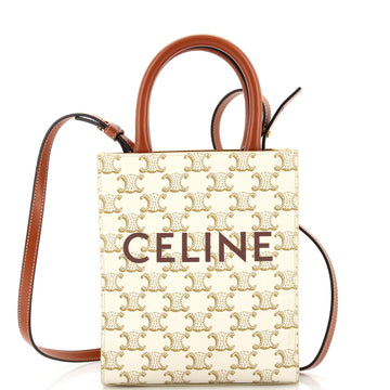 Celine Vertical Cabas Tote Triomphe Coated Canvas Mini