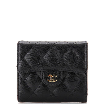 Chanel CC Compact Classic Flap Wallet Quilted Caviar