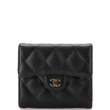 Chanel CC Compact Classic Flap Wallet Quilted Caviar