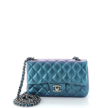 Chanel Classic Single Flap Bag Quilted Iridescent Calfskin Mini