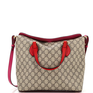 Gucci Signature Fold Over Tote GG Coated Canvas Medium