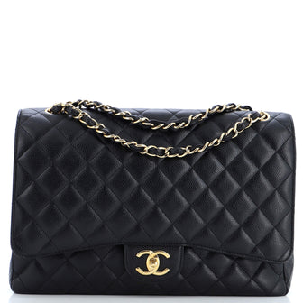 Chanel Classic Double Flap Bag Quilted Caviar Maxi