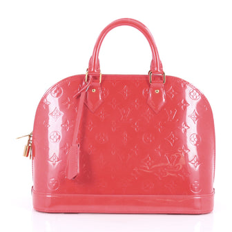 Louis Vuitton Alma Handbag Monogram Vernis PM Red 2520301